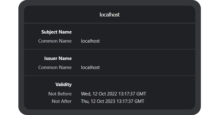 A development certificate A development certificate