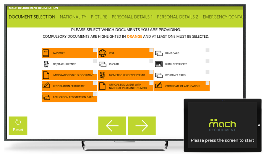 Mach software development project screens